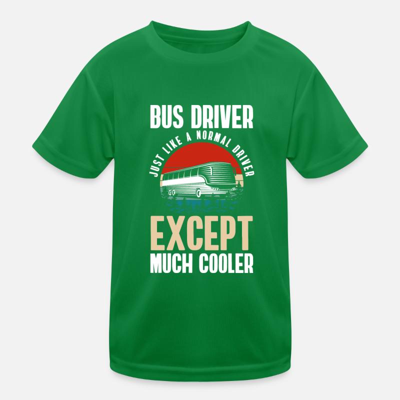 Driver Omnibus Work Transport Kids Functional T-Shirt
