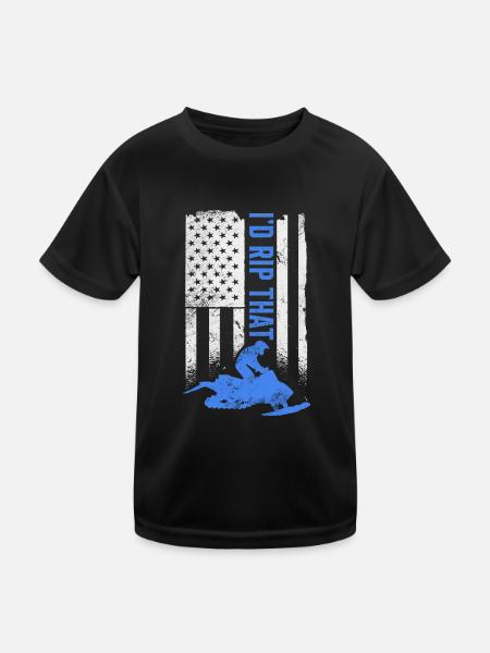 I'd rip that | USA Flag and Biker - Kids Functional T-Shirt - black - Front