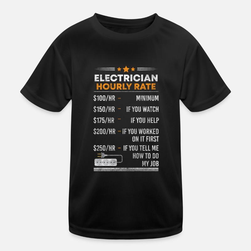 Strom Handwerk Spannung Blitz Kinder Funktions-T-Shirt