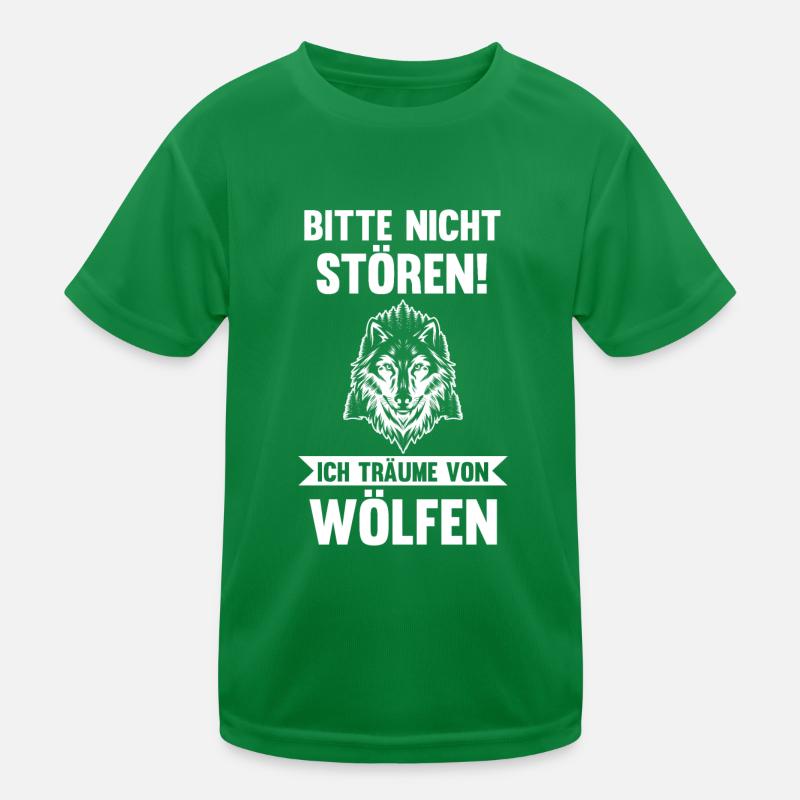 Tier Waldtier Wolf Kinder Funktions-T-Shirt