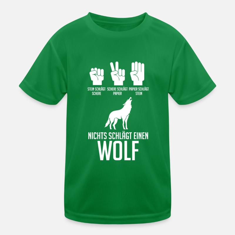 Tier Waldtier Wolf Kinder Funktions-T-Shirt