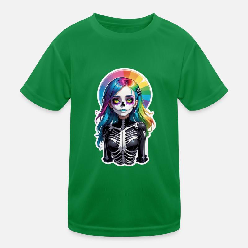 Halloween - Rock & Regenbogen Kinder Funktions-T-Shirt