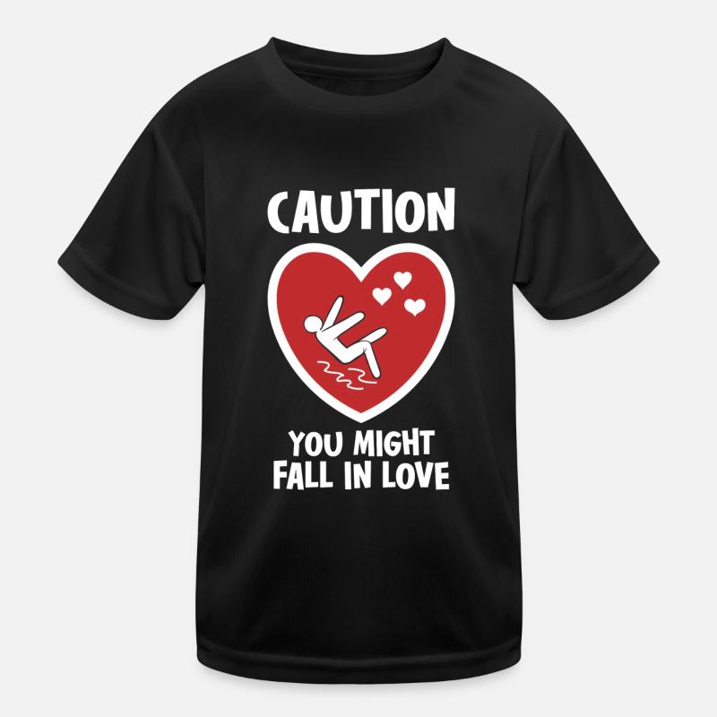 Caution You Might Fall In Love - Kids Functional T-Shirt - black