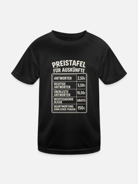 Funny Sayings Funny Naughty Stupid Question - Kids Functional T-Shirt - black - Front