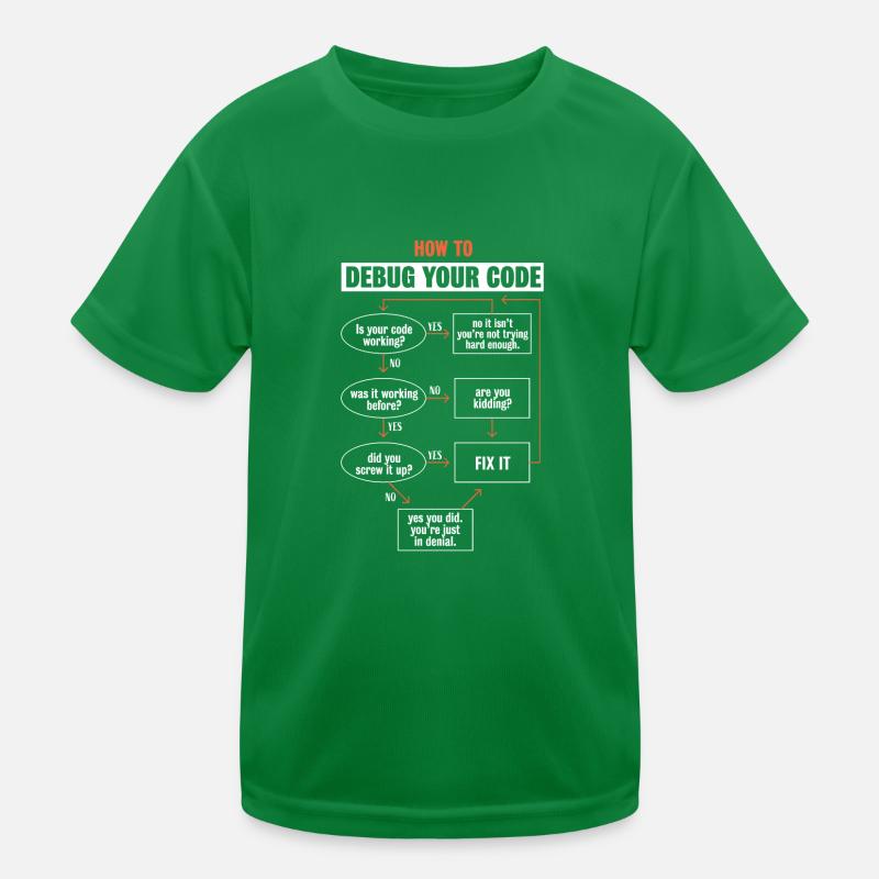 "Comment déboguer votre code" Funny Programmer Coding T-shirt sport Enfant