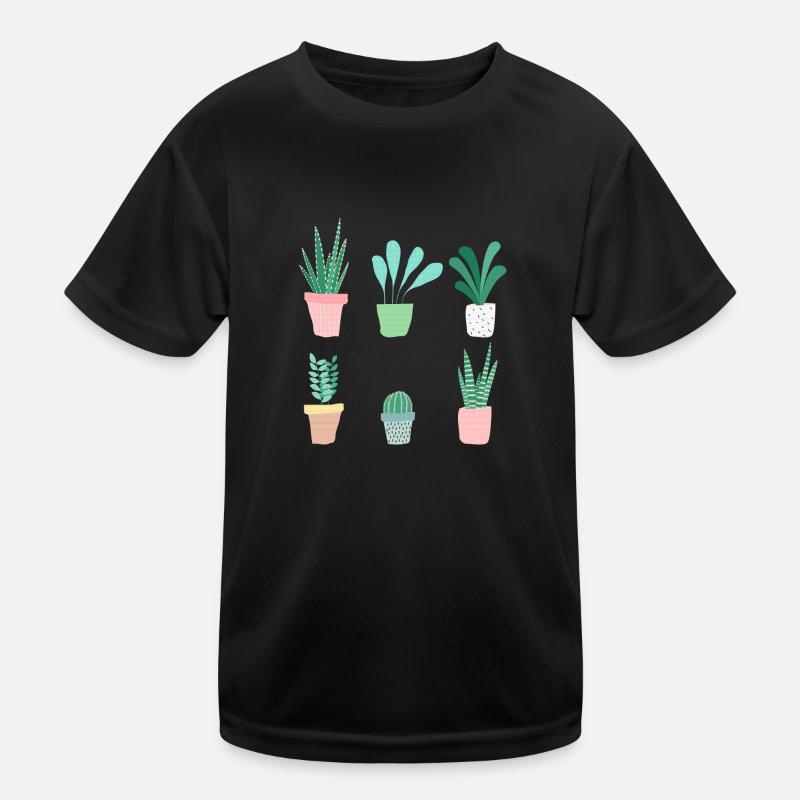 Plantslover - Kinder Funktions-T-Shirt - Schwarz