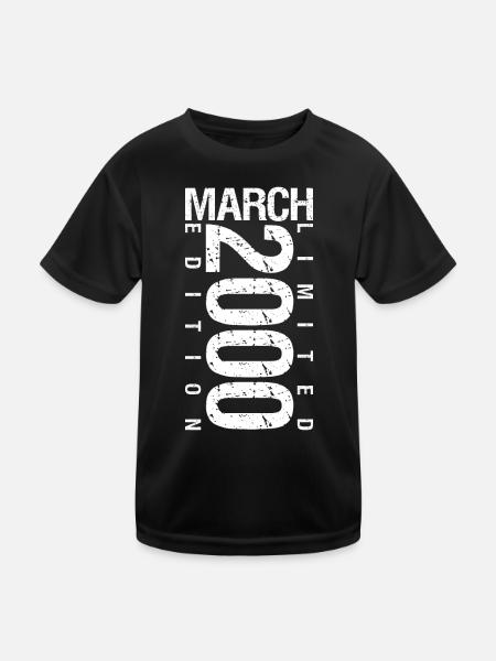 March 2000 March Anniversary March 2000 - Kids Functional T-Shirt - black - Front