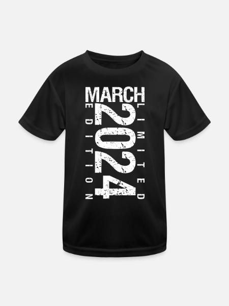 Mars 2024 Mars anniversaire Mars 2024 - T-shirt sport Enfant - noir - Devant