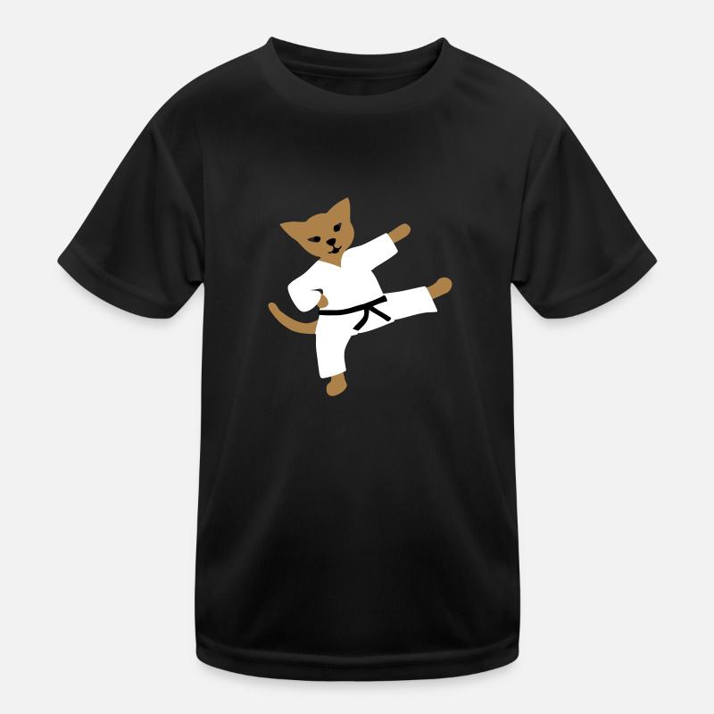 taekwondo cat Kids Functional T-Shirt