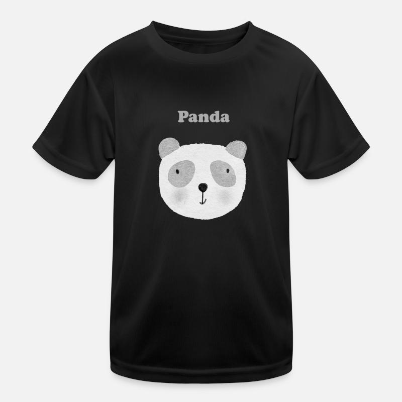 Grauer Panda Kinder Funktions-T-Shirt