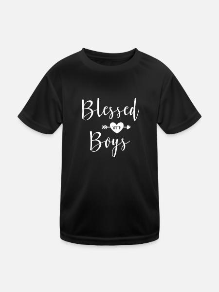Béni avec des garçons pour maman de son fils fête des mères - T-shirt sport Enfant - noir - Devant