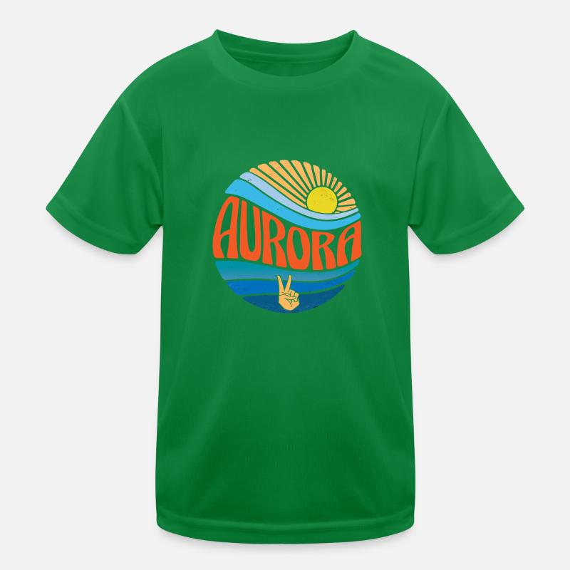 Aurora Shirt Vintage Sunset Aurora Groovy Tie Dye Kids Functional T-Shirt