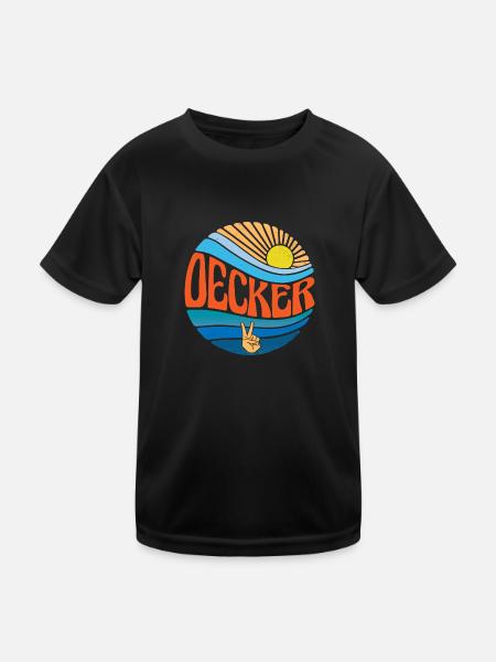 Decker Shirt Vintage Sunset Decker Groovy Tie Dye - Kinder Funktions-T-Shirt - Schwarz - Vorne