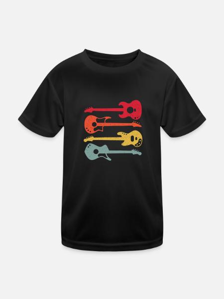 Vintage Guitar Pick Guitarist Gift - Kids Functional T-Shirt - black - Front