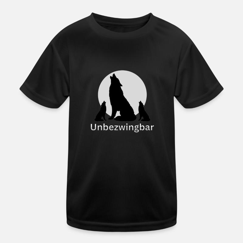 Unbezwingbare Wölfe - Spruch - ApriNoeScor Kinder Funktions-T-Shirt