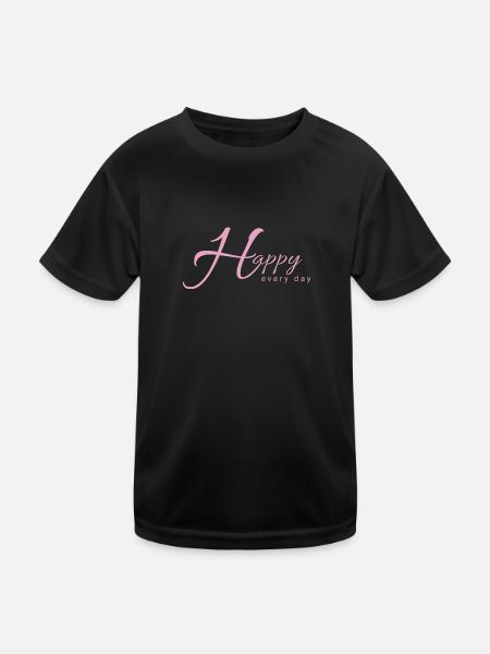 Happy - Kids Functional T-Shirt - black - Front