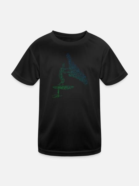 foilwing wingsurfing Women hydrofoil wingsurf - Kids Functional T-Shirt - black - Front