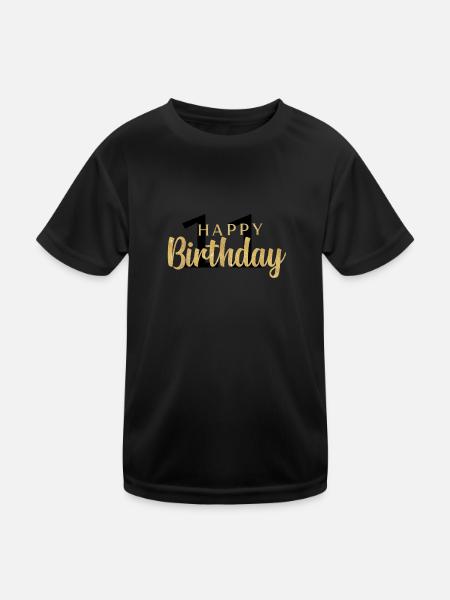 Happy Birthday 11 - Kinder Funktions-T-Shirt - Schwarz - Vorne