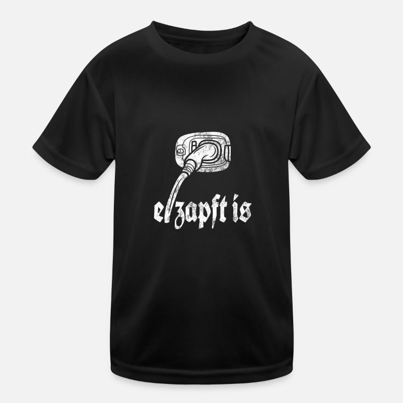 o'zapft mit Elektroauto - E-Auto Aufladen Spruch Kinder Funktions-T-Shirt