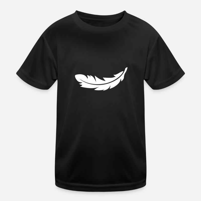 Feder - Kinder Funktions-T-Shirt - Schwarz