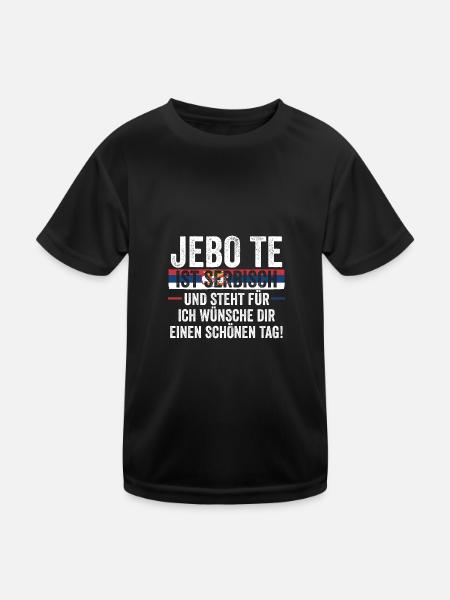 Serben Serbisch Serbien - Kinder Funktions-T-Shirt - Schwarz - Vorne