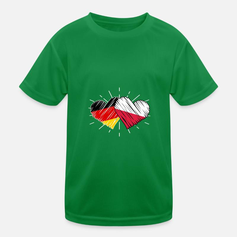 Pole Polnisch Deutsches Herz Polen Kinder Funktions-T-Shirt
