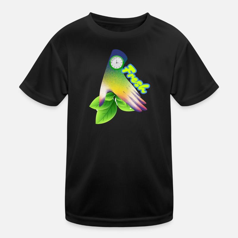 Nouvelle conception d’horloge à feuilles dégradées T-shirt sport Enfant