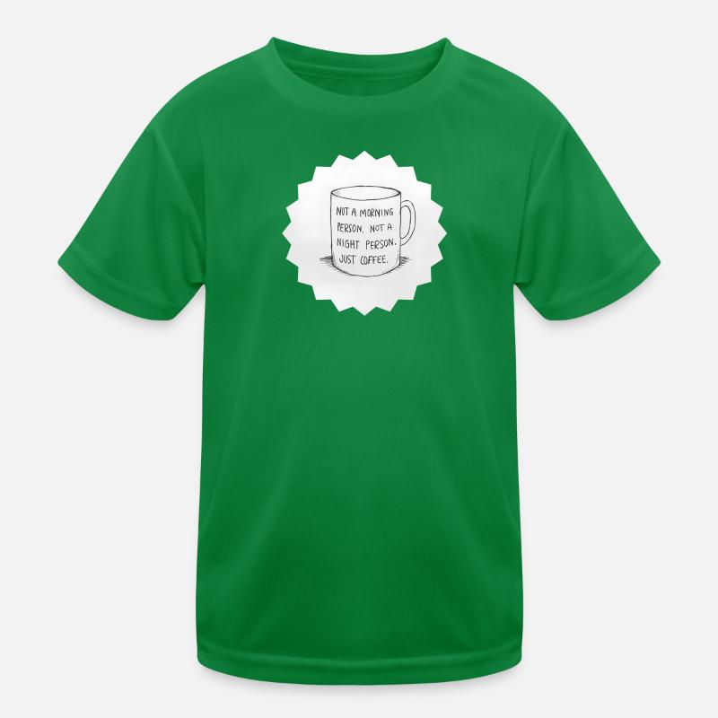 Koffein: Kein Morgen oder Abend, nur Kaffee Kinder Funktions-T-Shirt