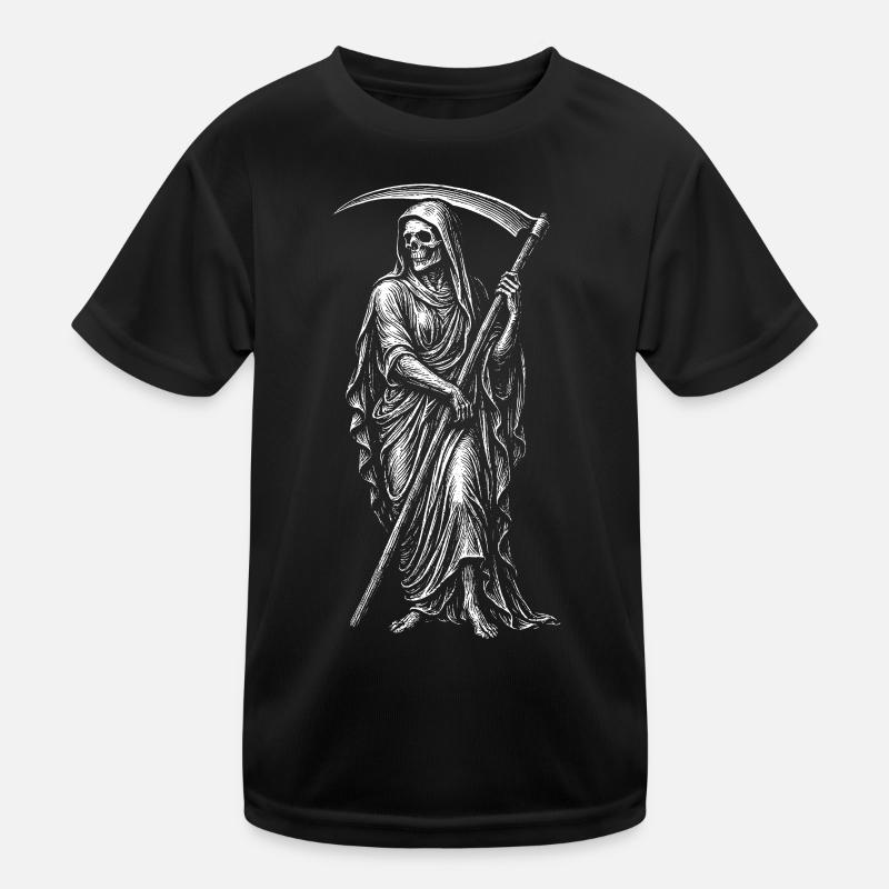 Sensenmann mit Sense. Kinder Funktions-T-Shirt
