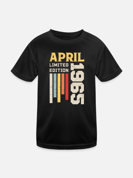 April 1965 - Geburtstagsgeschenk April 1965 April - Kinder Funktions-T-Shirt - Schwarz