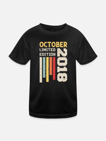 Oktober 2018 - Oktober 2018 Geburtstagsgeschenk - Kinder Funktions-T-Shirt - Schwarz - Vorne