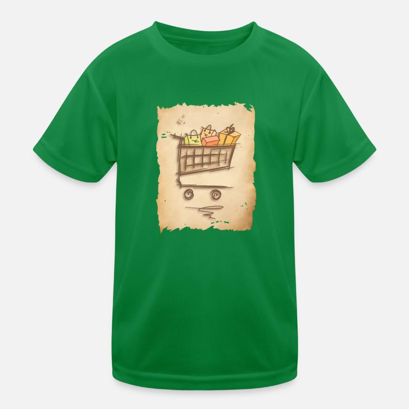 Panier d’épicerie avec des sacs à provisions cadeaux T-shirt sport Enfant