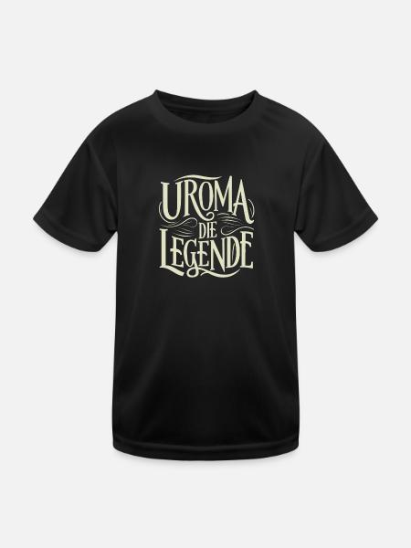 Uroma Legende Geburtstag Muttertag Weihnachten - Kinder Funktions-T-Shirt - Schwarz - Vorne