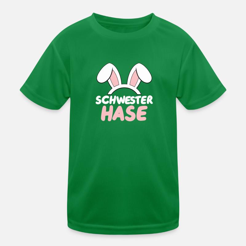 Schwester Hase Geschenk Babyparty Schwanger Kinder Funktions-T-Shirt