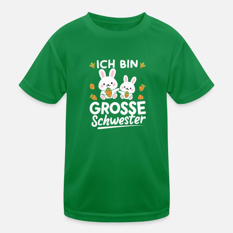 Große Schwester Hasen Motiv Schwangerschaft Kinder Funktions-T-Shirt