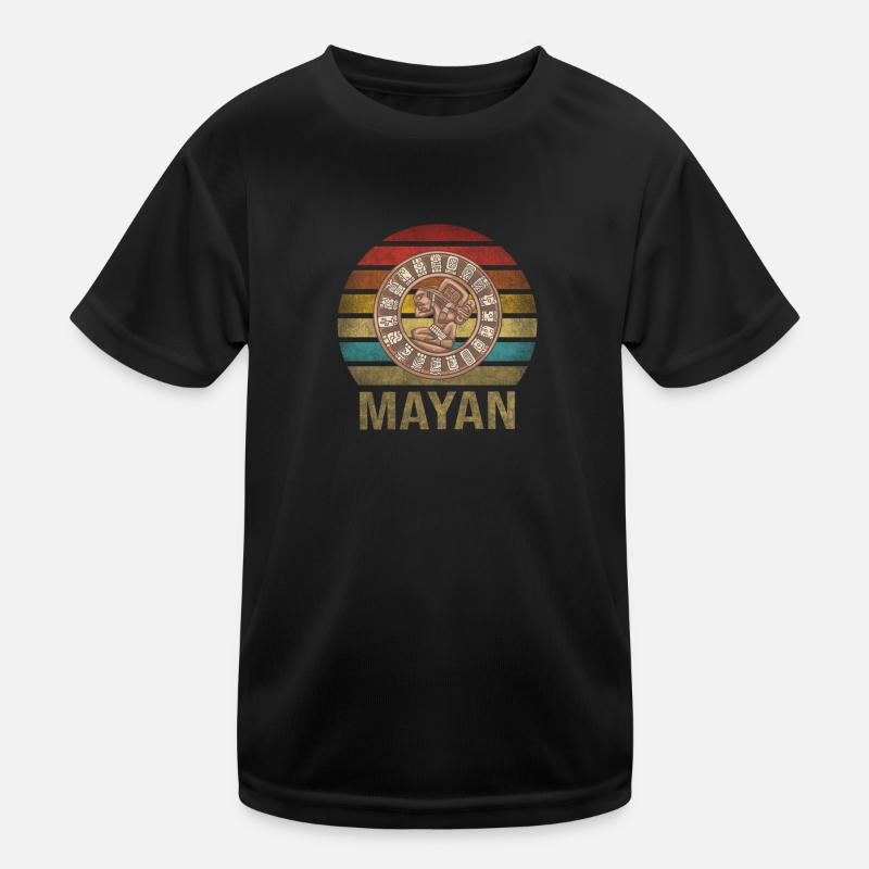 Mayan Calender Maya Itzamna Retro Sunset Kids Functional T-Shirt