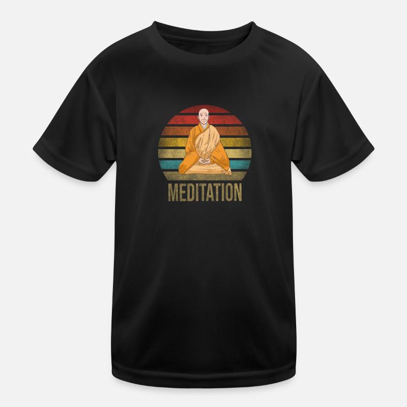 Monk Buddhist Monk Buddhism Meditation Kinder Funktions-T-Shirt