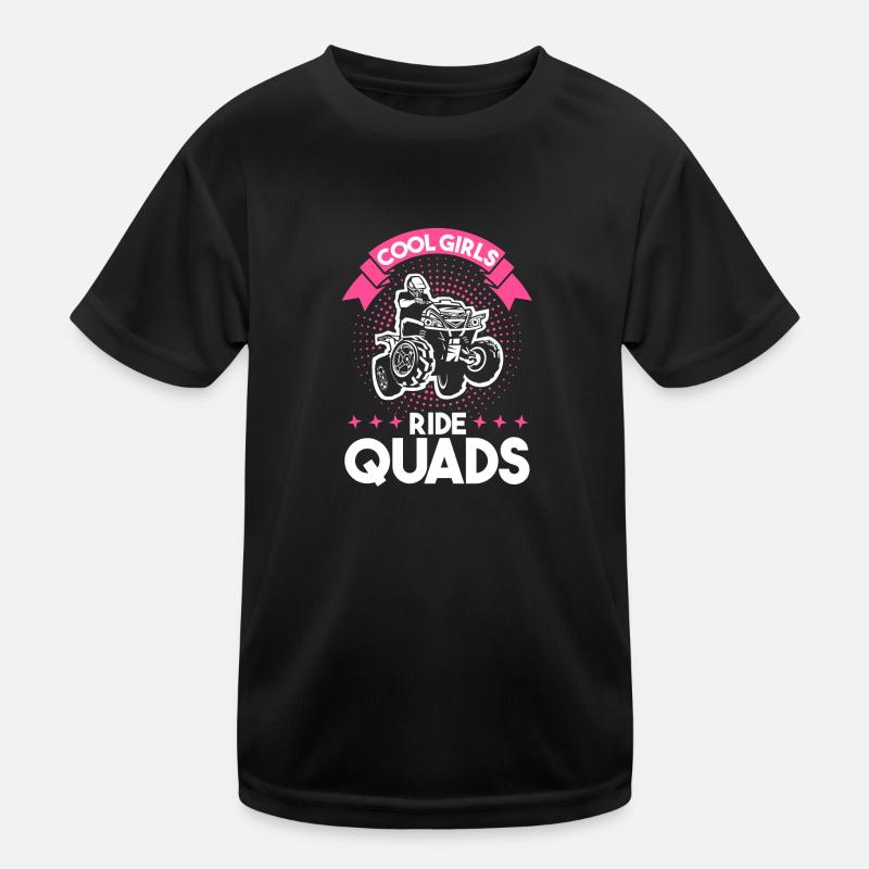Quad Mädchen Woman Geschenk - Kinder Funktions-T-Shirt - Schwarz