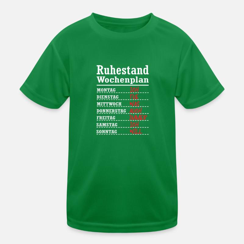 Ruhestand Rentner Wochenplan Geschenk Kinder Funktions-T-Shirt