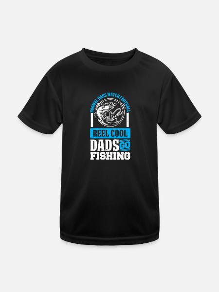 Fishing Dad Fishing Fishing Dad Geschenk - Kinder Funktions-T-Shirt - Schwarz - Vorne