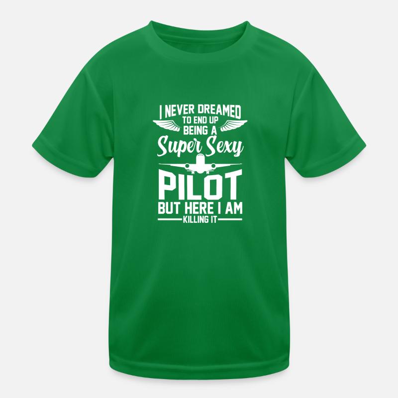 Pilot Airline Flight Pilot Gift Kids Functional T-Shirt