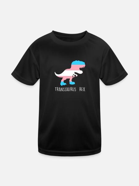 Transgender Dinosaur Transgender Trans Gift - Kids Functional T-Shirt - black - Front