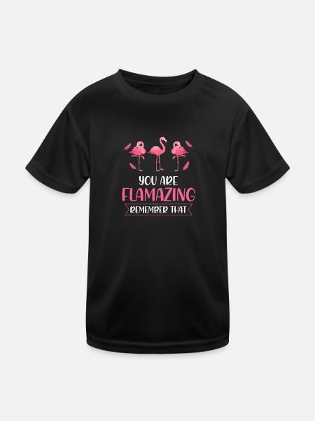 Flamingo Flamingo Geschenk - Kinder Funktions-T-Shirt - Schwarz - Vorne