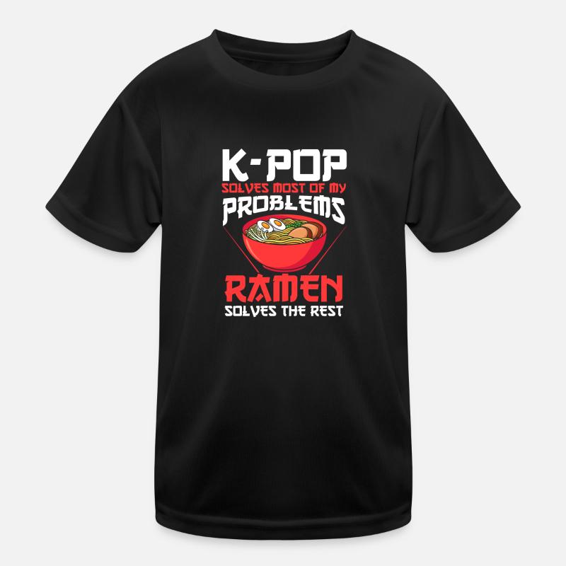 K-Pop & Ramen K-Pop Gift - Kids Functional T-Shirt - black