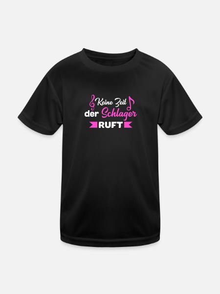 Schlagerparty Schlager Schlagermusiker Geschenk - Kinder Funktions-T-Shirt - Schwarz - Vorne