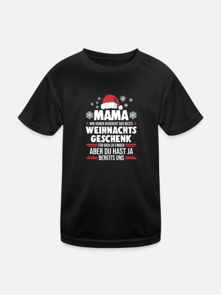 Mutter Mama Weihnachten Geschenk - Kinder Funktions-T-Shirt - Schwarz - Vorne
