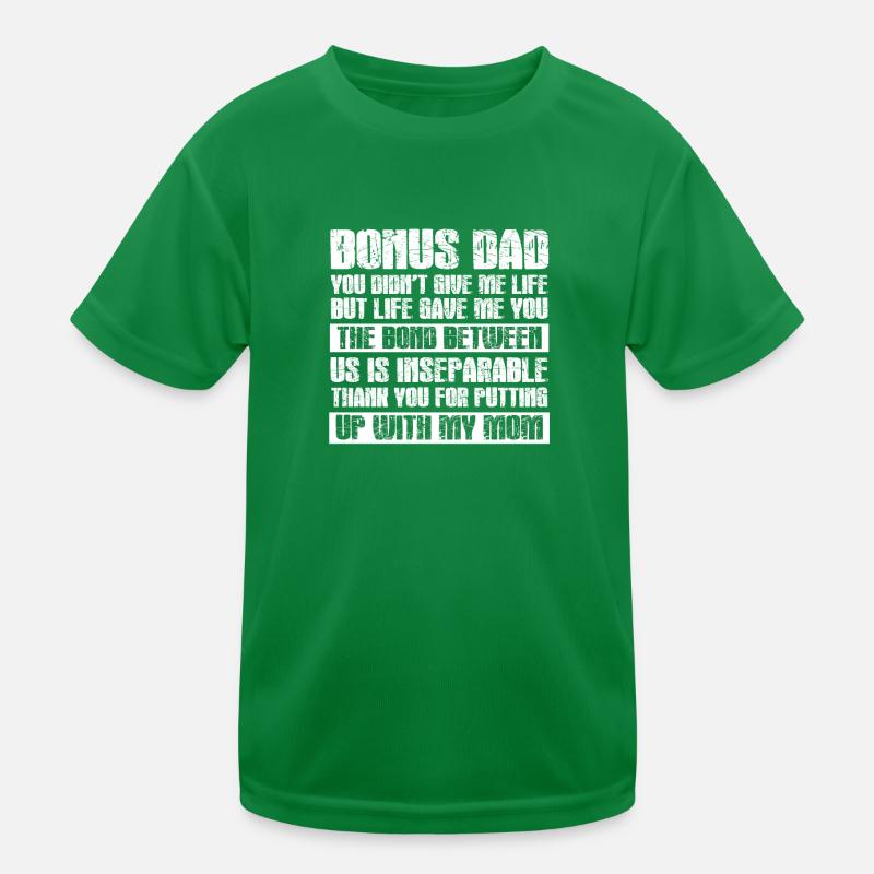 Bonus Papa Stepdad Gift Kids Functional T-Shirt
