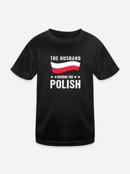 Polnische Wurzeln Polen Polnische Flagge Geschenk - Kinder Funktions-T-Shirt - Schwarz - Vorne