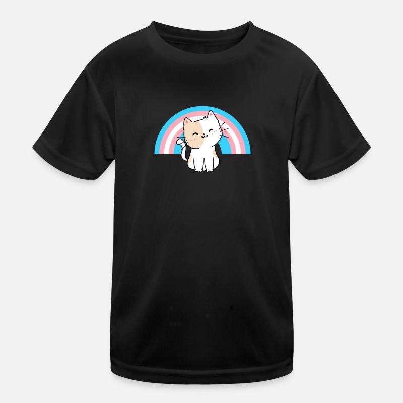 Transgender Cat Transgender Pride Cat Gift Kids Functional T-Shirt