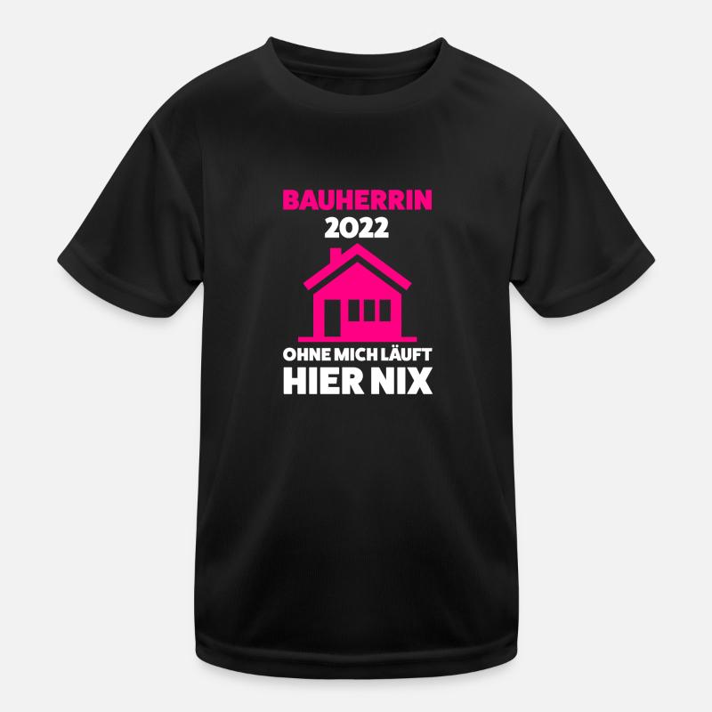 Bauherrin 2022 Hausbesitzer Eigenheim Geschenk - Kinder Funktions-T-Shirt - Schwarz